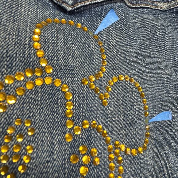 Disney World Denim Jacket Womens Large 50th Anniv Rhinestone Mickey Mouse Back - Picture 11 of 16